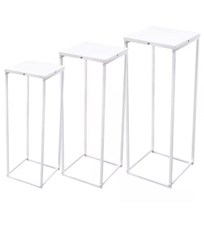 White Cake Table Stand ( 3 PC Set)